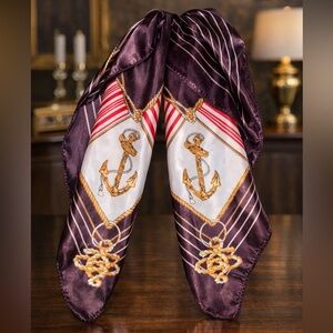 Nautical Anchor Silk Scarf